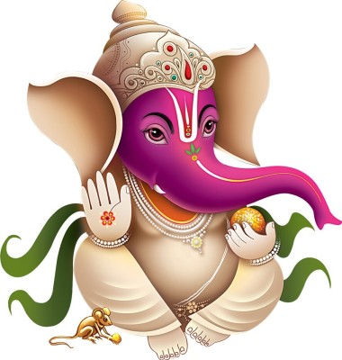 ZEN TREK 45 cm Modern Art Cute Ganesha 248 Self Adhesive Sticker(Pack of 1)