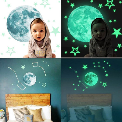 Sanu Creation 10 cm Night Glowing Sticker Glow in the Dark Sticker(Pack of 6)