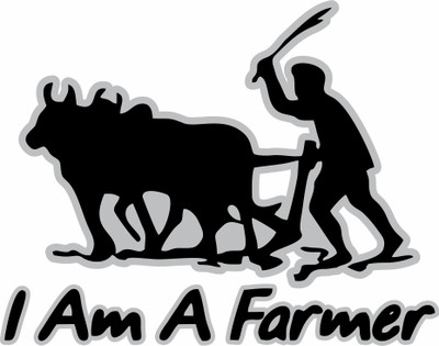 The Printpack 26 cm I am a Farmer Car/Wall/Glass Window Self Adhesive Sticker(Pack of 1)