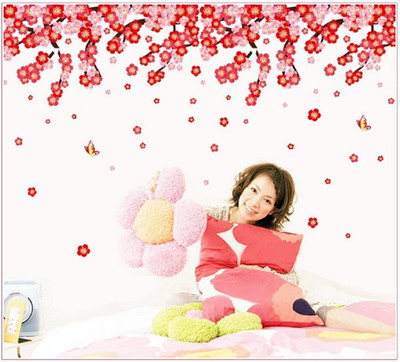 Flipkart SmartBuy 50 cm Red Flower Design Self Adhesive ' Wall Sticker (PVC Vinyl, 70 cm X 50 cm) Self Adhesive Sticker(Pack of 1)