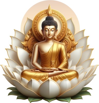 CreativeEdge 46 cm Lord Buddha Self Adhesive Sticker(Pack of 1)