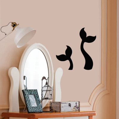 SnappyVinyl 32 cm fish tail Self Adhesive Sticker(Pack of 1)