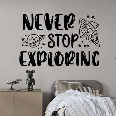 SnappyVinyl 27 cm Phrase Never Stop Self Adhesive Sticker(Pack of 1)
