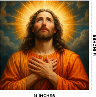 surmul 8 inch Jesus Christ Sticker For Home, Office & Other Places Wall Poster 8x8 Inch Self Adhesive Sticker(Pack of 1)