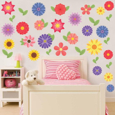 Archi Graphics Studio 132 cm colorful flower and leaf for covor your wall waterproofe wall sticker (pvc vinyl multicolor) Self Adhesive Sticker(Pack of 1)