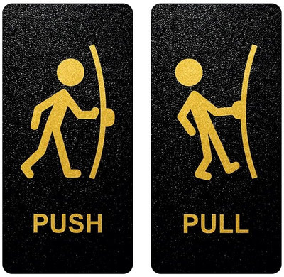 tulay 16 cm Wooden Sign Self-Adhesive Sign for pull/push Self Adhesive Sticker(Pack of 1)