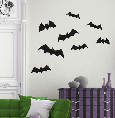walkart 2.54 cm flying bats in living room design Removable Sticker(Pack of 1)