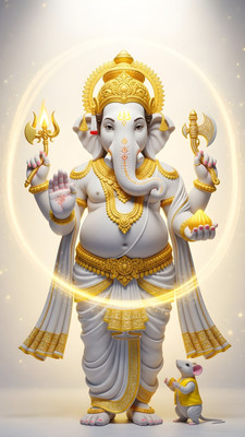 swaroopa 16.5 inch Shri Ganesha sticker Self Adhesive Sticker(Pack of 1)