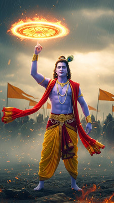 swaroopa 16.5 inch Shreeram ji sticker Self Adhesive Sticker(Pack of 1)