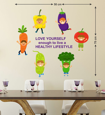 Zampyy 70 cm Love Your Self Time Healthly Enough |Non-Reusable Sticker | Self Adhesive Sticker(Pack of 1)