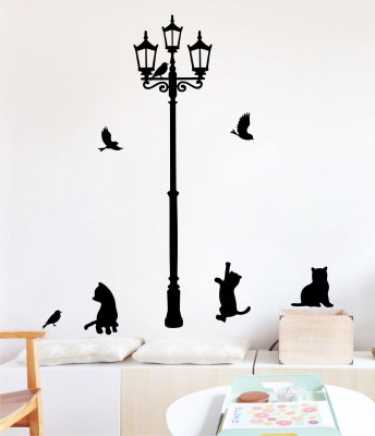 Decal O Decal 105 cm Ancient Lamp and Black Cats Self Adhesive Sticker(Pack of 1)