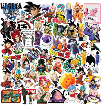 CodersParadise 5.5 inch Dragon Ball Z Anime Waterproof Glossy Vinyl Stickers Pack | Manga Sticker Self Adhesive Sticker(Pack of 57)
