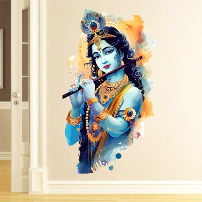 Wall Admire 40 cm Shree Krishna Wall Stickers & Murals Size - 40x71cm Self Adhesive Sticker(Pack of 1)