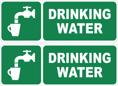 The Printpack 27 cm Drinking Water Office//Wall/Glass Window Self Adhesive Sticker(Pack of 2)