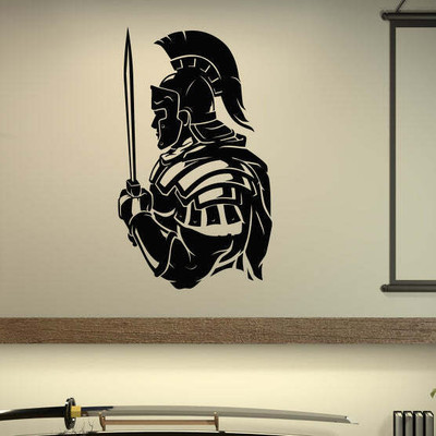 SnappyVinyl 27 cm Spartan Warrior In Self Adhesive Sticker(Pack of 1)