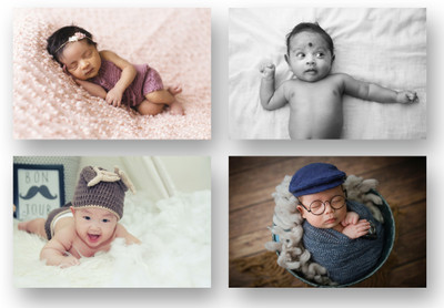 RKDECOR 30.48 cm Cute Smiling Baby Poster for Pregnant Women Home Wall Décor (Size12x18 Inch)s6 Removable Sticker(Pack of 4)