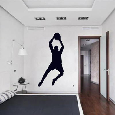 SnappyVinyl 57 cm Basketball Player Self Adhesive Sticker(Pack of 1)