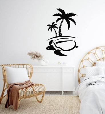 SnappyVinyl 27 cm Beach Wall Sticker PVC Vinyl Self Adhesive Sticker(Pack of 1)