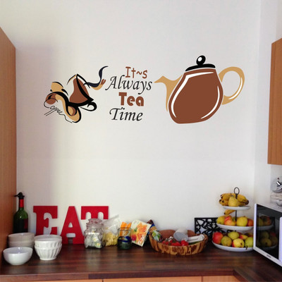 Epithet Studio 74 cm it's always tea time (74cm x 25cm )DD553Wall Sticker ASD Self Adhesive Sticker(Pack of 1)