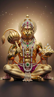swaroopa 16.5 inch Hanuman ji Sticker Self Adhesive Sticker(Pack of 1)