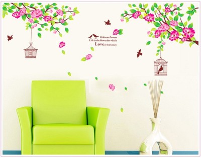 JAAMSO ROYALS 120 cm Pink Tree Nature Sticker(Pack of 1)