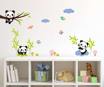 Littlebuds 105 cm Panda Removable Sticker(Pack of 1)