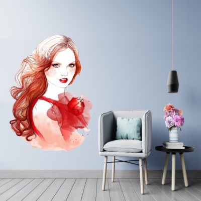 Epithet Studio 84 cm Beautiful decorative wall hairstyles painting 84 cm X 58cm)Wall Sticker ASD Self Adhesive Sticker(Pack of 1)