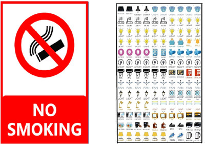 MOREL 22 cm NO SMOKING AND SWITCH STICKER TRANSPARENT FOR ELECTRIC BOARD APPLIANCES Self Adhesive Sticker(Pack of 1)