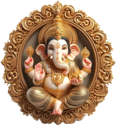 Ajay craft 45 cm Lord Ganesh wall sticker Self Adhesive Sticker(Pack of 1)