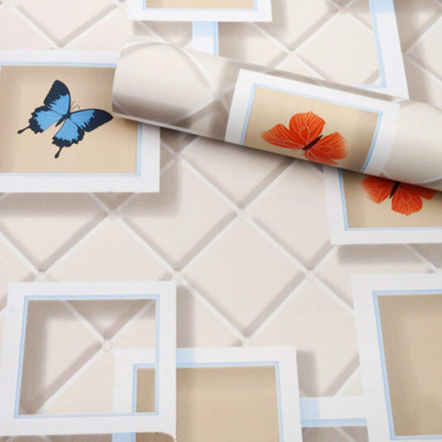 TINSUHG Vinyl Architecture Multicolor Wallpaper(L x W: 45 cm x 300 cm)