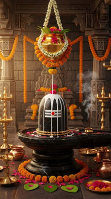 swaroopa 16.5 inch Shiv Shankar Mahadev Sticker Self Adhesive Sticker(Pack of 1)