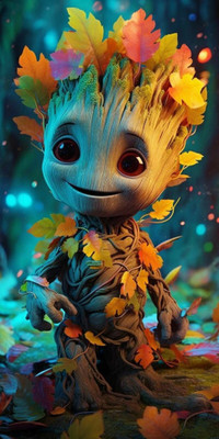 swaroopa 16.5 inch Groot Sticker Self Adhesive Sticker(Pack of 1)