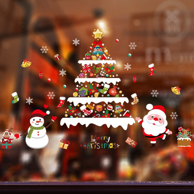 SmartWindow 60 cm Merry Christmas Santa Claus Decorative Décor Christmas Sticker (60CM x 90CM) Self Adhesive Sticker(Pack of 1)