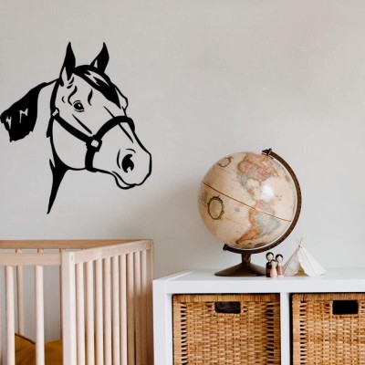 Xskin 29 cm Quarter Horse Head3 Wall Decals Easy to Apply Self Adhesive Sticker(Pack of 1)