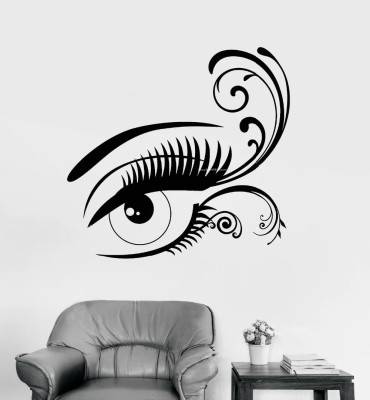 SnappyVinyl 42 cm Beautiful Sexy Eye Lashes Vinyl Wall Decal Self Adhesive Sticker(Pack of 1)