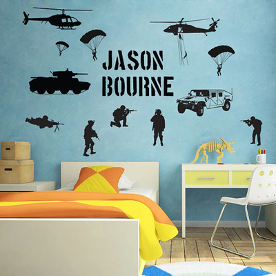 SnappyVinyl 56 cm Solider Army Self Adhesive Sticker(Pack of 1)