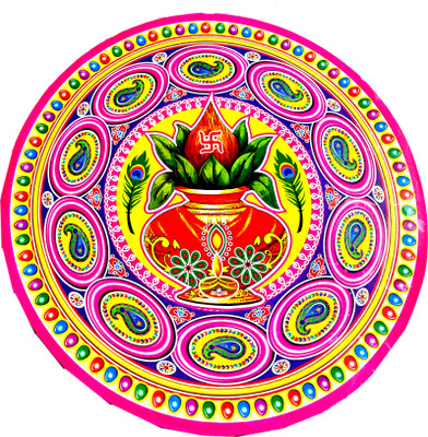 SUNINOW 46 cm big size Rangoli sticker for home Self Adhesive Sticker(Pack of 1)