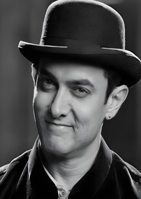 Dumdic 30 cm Aamir Khan Black A4 Strong Self Adhesive Sticker(Pack of 1)