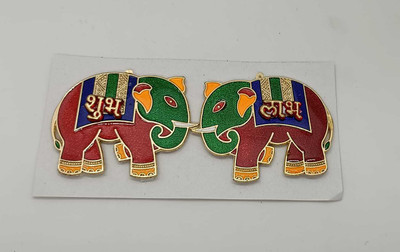 Takshhaven 5 cm Acrylic Subh-labh Stickers for Diwali Dhanteras Home Décor Lightweight Door Self Adhesive Sticker(Pack of 1)