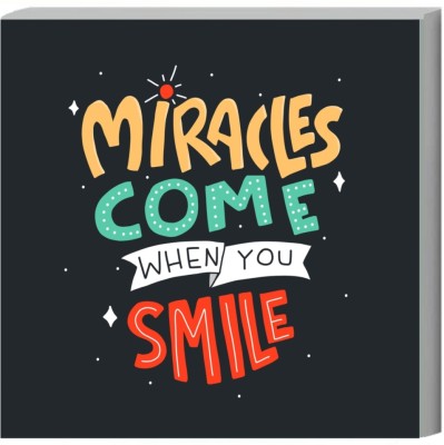 Ordershock 18 inch Miracles Come When You Smile Wall Sunboard Motivational Art Home Décor 8x8 Inch Self Adhesive Sticker(Pack of 1)