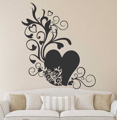 Wallme 70 cm Heart Design | Non-Reusable Stickers Self Adhesive Sticker(Pack of 1)