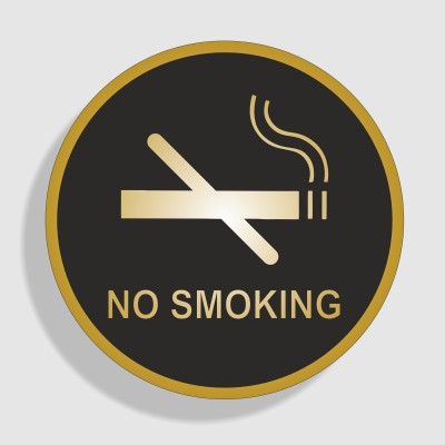 Divmit 15 cm ”NO SMOKING” Sticker Round Self-Adhesive Sign (Acrylic,6X6)for cafes office shop Self Adhesive Sticker(Pack of 1)