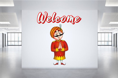 RUHIDECOR 60 inch RD832 Customer & Gesturing Welcome Man 50x60 cm Self Adhesive Sticker(Pack of 1)