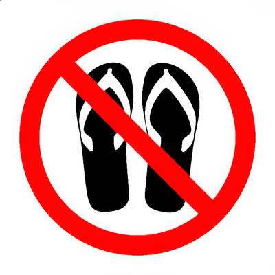 Printlive 17 cm Slippers Not Allowed Sticker Self Adhesive Sticker(Pack of 1)