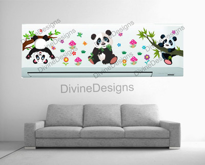 DivineDesigns 23 cm Panda on the Branch AC Sticker Self Adhesive Sticker(Pack of 1)