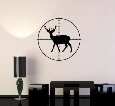 SnappyVinyl 27 cm Deer Silhouette Target Hunter Self Adhesive Sticker(Pack of 1)