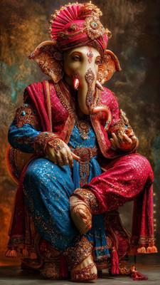 swaroopa 16.5 inch Shri Ganesha sticker Self Adhesive Sticker(Pack of 1)