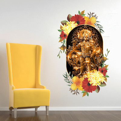 DivineDesigns 46 cm Bajrang Bali Shri Hanuman Ji Wall Sticker Self Adhesive Sticker(Pack of 1)