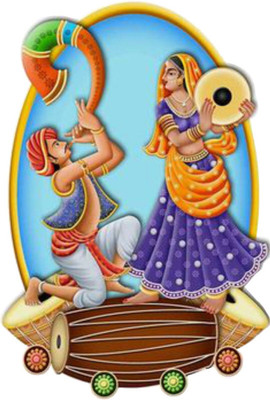 Vijaya enterprises 61 cm Dance With Folk Artist wall sticker for Home sticker size (40x61 cm ) Self Adhesive Sticker(Pack of 1)