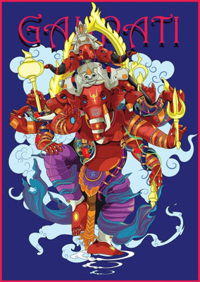 swaroopa 16.5 inch shri ganesh sticker Self Adhesive Sticker(Pack of 1)